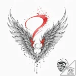 Lunar flames devouring wings, concept art for… – tattoo sketch (№1753639888_0, 27.07.2025 18:11) — tattoovalue.net