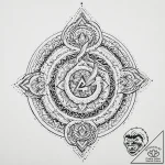 Ghostly serpent devouring starlight, ink illu… – tattoo sketch (№1753640088_0, 27.07.2025 18:14) — tattoovalue.net