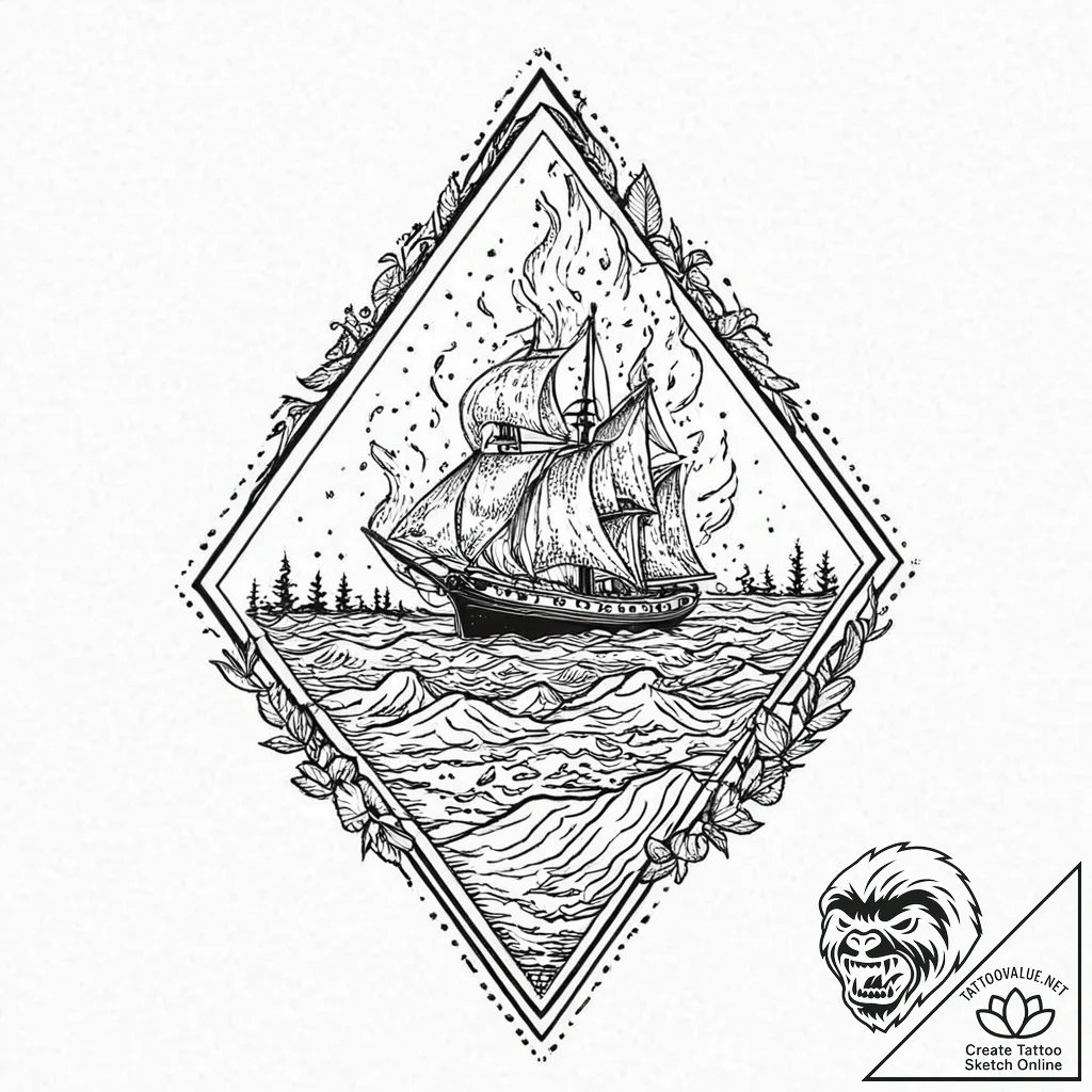 A powerful burning embers from a fire, lastin... - tattoo sketch (№1753640493_0, 27.07.2025 18:21) — tattoovalue.net
