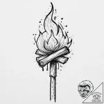 Marshmallow on a stick, roasting over a tiny… – tattoo sketch (№1753641079_0, 27.07.2025 18:31) — tattoovalue.net