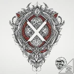Zen blade devouring ancient rune, ink illustr… – tattoo sketch (№1753641687_0, 27.07.2025 18:41) — tattoovalue.net