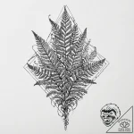 Unfurling fern, but the leaves are tiny, intr… – tattoo sketch (№1753642073_0, 27.07.2025 18:47) — tattoovalue.net