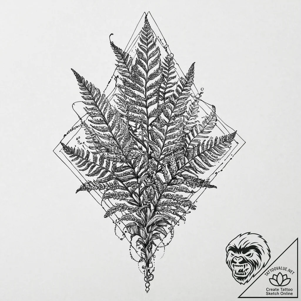Unfurling fern, but the leaves are tiny, intr... - tattoo sketch (№1753642073_0, 27.07.2025 18:47) — tattoovalue.net