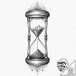Hourglass, almost empty, symbolizing the prec… – tattoo sketch (№1753642868_0, 27.07.2025 19:01) — tattoovalue.net