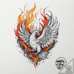 Quartz phoenix devouring flame, artistic tatt… – tattoo sketch (№1753643064_0, 27.07.2025 19:04) — tattoovalue.net