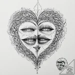 Kiss, ink illustration for tattoo, highly det… – tattoo sketch (№1753643654_0, 27.07.2025 19:14) — tattoovalue.net
