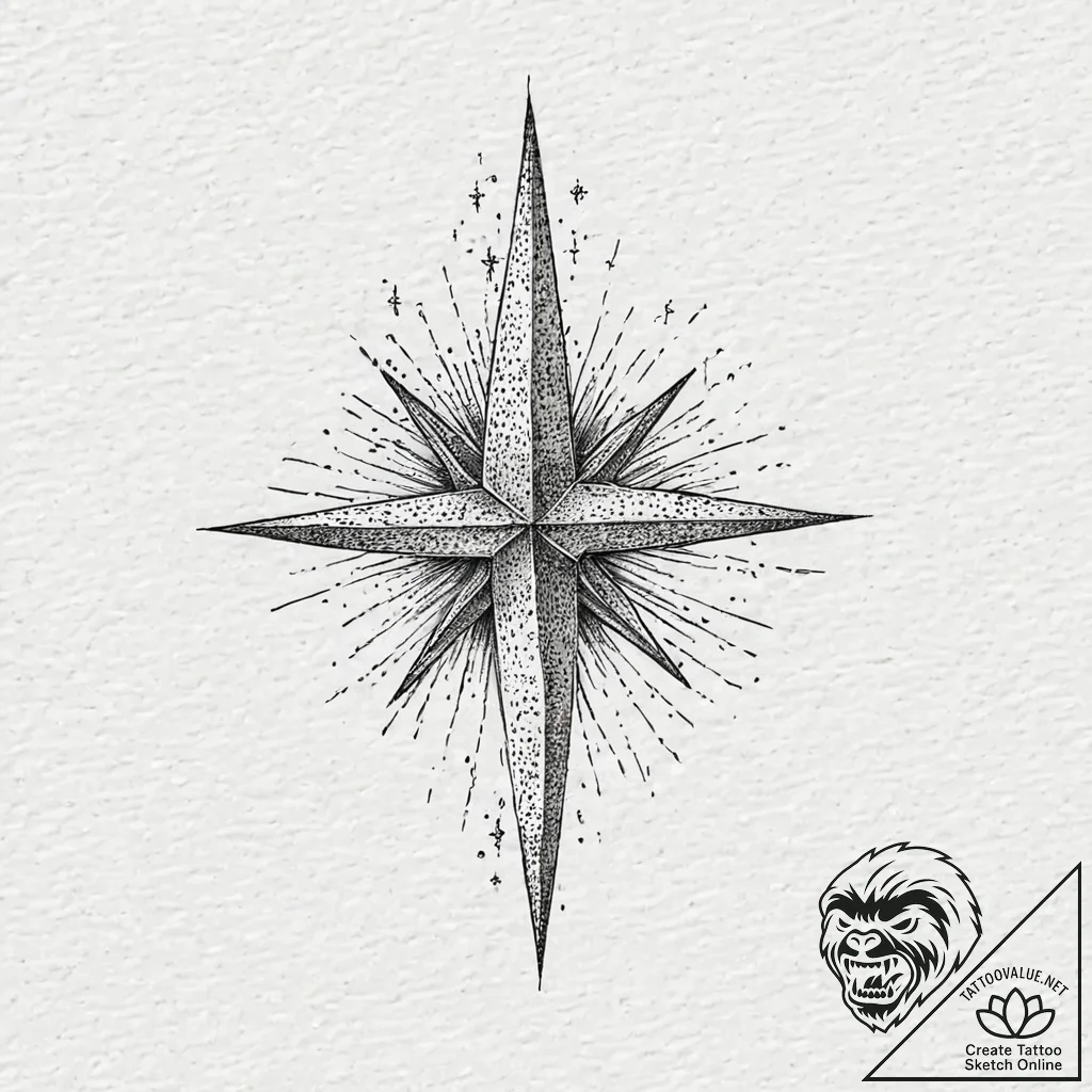 Shooting star, retro pixel art style, tattoo... - tattoo sketch (№1753643850_0, 27.07.2025 19:17) — tattoovalue.net