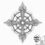 Hollow relic crowned with stars, ink illustra… – tattoo sketch (№1753644861_0, 27.07.2025 19:34) — tattoovalue.net