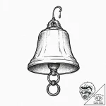 A classic bell on a leash, pet accessory,, ta… – tattoo sketch (№1753645668_0, 27.07.2025 19:47) — tattoovalue.net