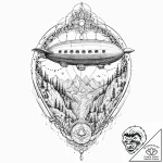 An agile airship navigating through a narrow… – tattoo sketch (№1753646060_0, 27.07.2025 19:54) — tattoovalue.net