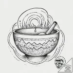 Singing bowl with sound waves visibly ripplin… – tattoo sketch (№1753646257_0, 27.07.2025 19:57) — tattoovalue.net