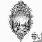 A detailed broken window with rain, dramatic,… – tattoo sketch (№1753646472_0, 27.07.2025 20:01) — tattoovalue.net