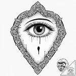 Keyhole with an eye peeping through, artistic… – tattoo sketch (№1753647087_0, 27.07.2025 20:11) — tattoovalue.net