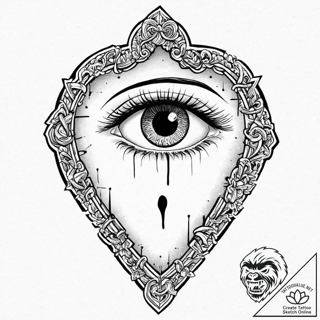 Keyhole with an eye peeping through, artistic... - tattoo sketch (№1753647087_0, 27.07.2025 20:11) — tattoovalue.net