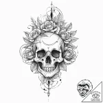 Frozen bloom in bone hand, artistic tattoo sk… – tattoo sketch (№1753649719_0, 27.07.2025 20:55) — tattoovalue.net