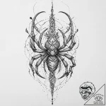 Lute with strings made of spider silk, tattoo… – tattoo sketch (№1753650363_0, 27.07.2025 21:06) — tattoovalue.net