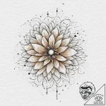 Hidden relic beneath celestial bloom, tattoo… – tattoo sketch (№1753650573_0, 27.07.2025 21:09) — tattoovalue.net
