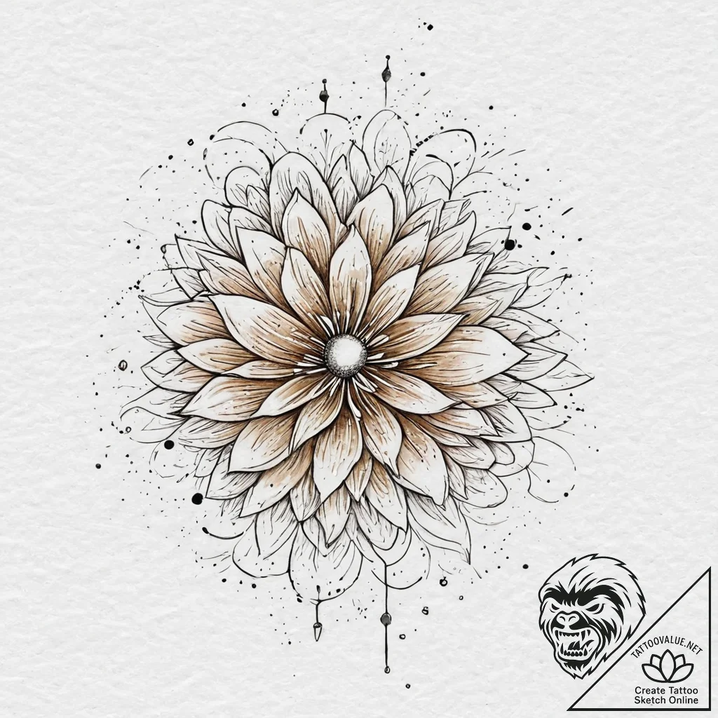 Hidden relic beneath celestial bloom, tattoo... - tattoo sketch (№1753650573_0, 27.07.2025 21:09) — tattoovalue.net