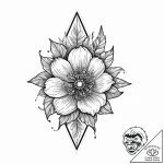 Knife piercing frozen bloom, tattoo sketch de… – tattoo sketch (№1753651965_0, 27.07.2025 21:32) — tattoovalue.net