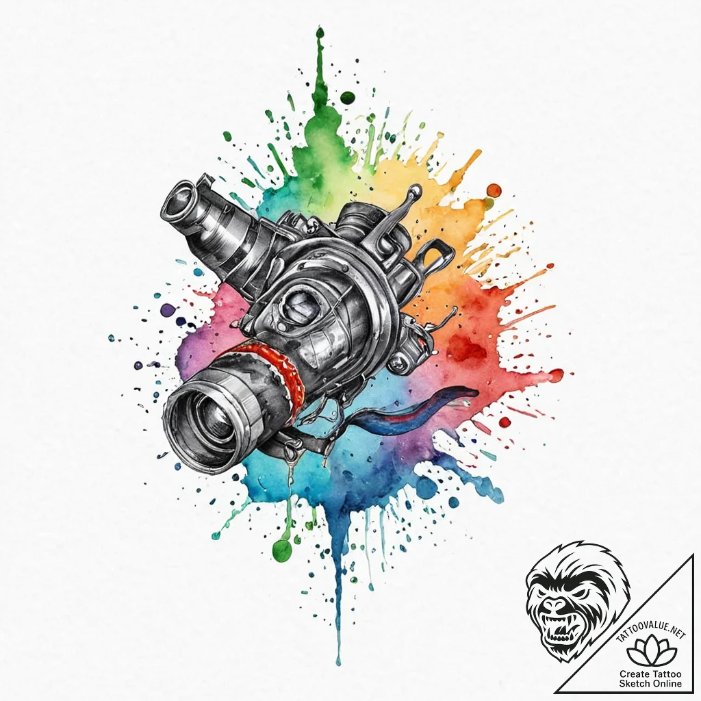 Spyglass, focused on a distant shore, tattoo... - tattoo sketch (№1753652970_0, 27.07.2025 21:49) — tattoovalue.net