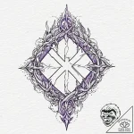 Violet flame devouring rune, tattoo line art,… – tattoo sketch (№1753653567_0, 27.07.2025 21:59) — tattoovalue.net