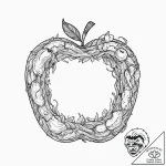 Apple rotting with worms, artistic tattoo ske… – tattoo sketch (№1753653767_0, 27.07.2025 22:02) — tattoovalue.net