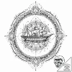 Kelp wrapped around shipwreck, tattoo flash s… – tattoo sketch (№1753654752_0, 27.07.2025 22:19) — tattoovalue.net