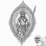 Zulu warrior with an iklwa spear and shield,… – tattoo sketch (№1753654954_0, 27.07.2025 22:22) — tattoovalue.net