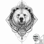 A bear made of constellations, tattoo sketch… – tattoo sketch (№1753656943_0, 27.07.2025 22:55) — tattoovalue.net