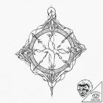 Bone sigil chained to relic, tattoo flash she… – tattoo sketch (№1753657143_0, 27.07.2025 22:59) — tattoovalue.net
