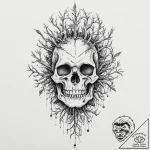 Orc bones beneath thorned roots, tattoo flash… – tattoo sketch (№1753657534_0, 27.07.2025 23:05) — tattoovalue.net