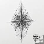 Blood star reflecting in pool, tattoo line ar… – tattoo sketch (№1753657735_0, 27.07.2025 23:08) — tattoovalue.net