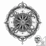Kraken tentacle curling around compass, artis… – tattoo sketch (№1753657945_0, 27.07.2025 23:12) — tattoovalue.net