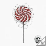 Lollipop, swirl pattern, half-eaten, concept… – tattoo sketch (№1753659320_0, 27.07.2025 23:35) — tattoovalue.net