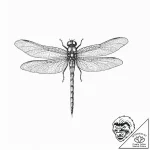 Dragonfly, ink illustration for tattoo, black… – tattoo sketch (№1753660319_0, 27.07.2025 23:51) — tattoovalue.net