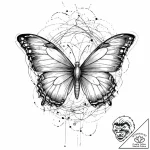 Atomic butterfly with circuit veins, concept… – tattoo sketch (№1753663268_0, 28.07.2025 00:41) — tattoovalue.net