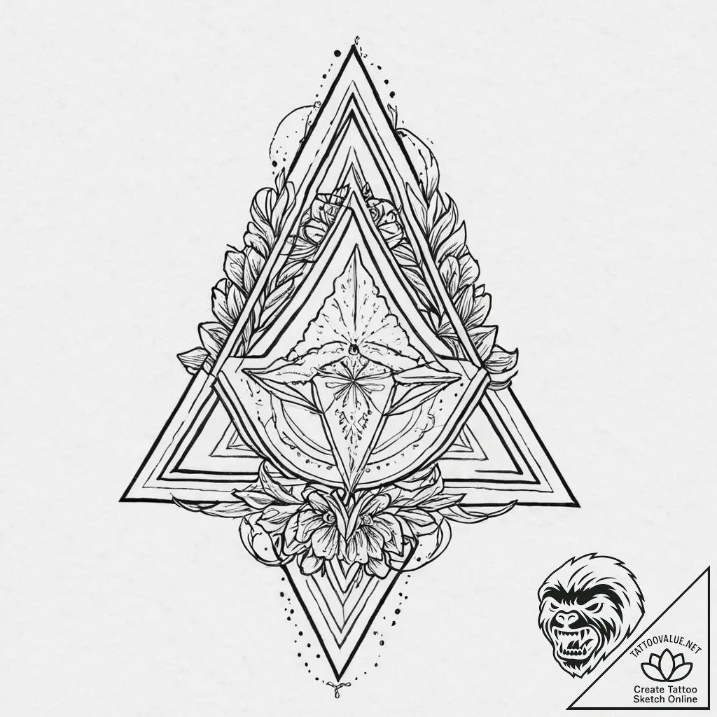 Triad (symbol), tattoo flash sheet design, mi... - tattoo sketch (№1753663656_0, 28.07.2025 00:47) — tattoovalue.net