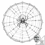 Orb weaver spider spinning a web of constella… – tattoo sketch (№1753664430_0, 28.07.2025 01:00) — tattoovalue.net