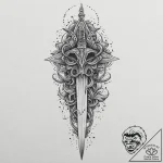 Queenр р†р вђљрівђћсћs dagger devouring stars… – tattoo sketch (№1753664812_0, 28.07.2025 01:06) — tattoovalue.net