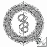 Etched serpent rising from rune circle, artis… – tattoo sketch (№1753665773_0, 28.07.2025 01:22) — tattoovalue.net