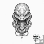 Cobra’s flaring hood with an intricate, menac… – tattoo sketch (№1753666194_0, 28.07.2025 01:29) — tattoovalue.net