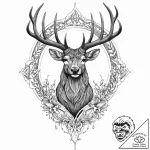 Animated stag with shifting form, tattoo draw… – tattoo sketch (№1753666393_0, 28.07.2025 01:33) — tattoovalue.net