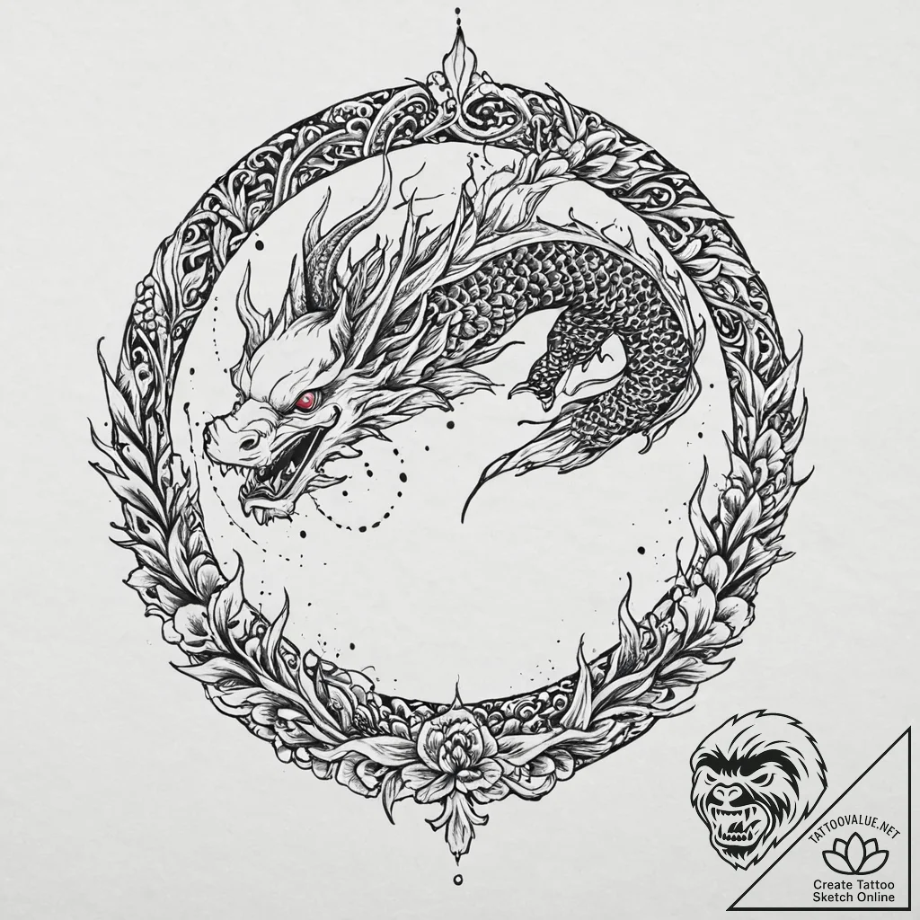 Burning stag encircled by chain, concept art... - tattoo sketch (№1753666793_0, 28.07.2025 01:39) — tattoovalue.net
