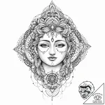 Head of a classical statue, with graffiti-sty… – tattoo sketch (№1753667603_0, 28.07.2025 01:53) — tattoovalue.net