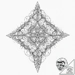 Haunted blade crowned in stars, tattoo flash… – tattoo sketch (№1753668226_0, 28.07.2025 02:03) — tattoovalue.net