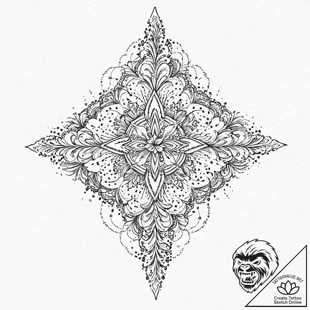 Haunted blade crowned in stars, tattoo flash... - tattoo sketch (№1753668226_0, 28.07.2025 02:03) — tattoovalue.net