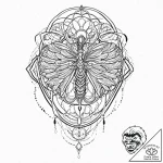 X-ray of a chest showing a birdcage instead o… – tattoo sketch (№1753669417_0, 28.07.2025 02:23) — tattoovalue.net