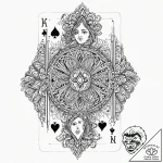 Playing card hand (e.g., a royal flush), tatt… – tattoo sketch (№1753670590_0, 28.07.2025 02:43) — tattoovalue.net