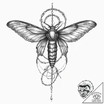 Hawk moth with skull pattern on its back, ink… – tattoo sketch (№1753670785_0, 28.07.2025 02:46) — tattoovalue.net