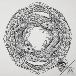 A detailed bamboo mat, woven,, ink illustrati… – tattoo sketch (№1753671565_0, 28.07.2025 02:59) — tattoovalue.net